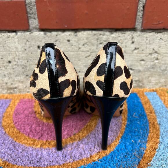 Ivanka Trump Janie Pump Heels Womens Size 6.5 Brown Leopard Fur Animal Print - Picture 4 of 9